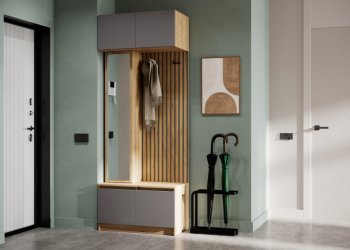 Прихожая Бостон Лайт комп.1 серый шифер (Стиль) в Асбесте - asbest.mebel-e96.ru