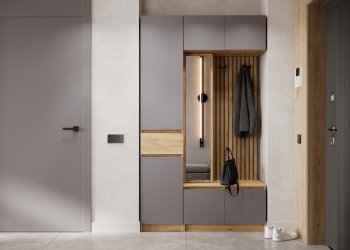 Прихожая Бостон Лайт комп.1 серый шифер (Стиль) в Асбесте - asbest.mebel-e96.ru