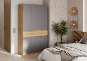 Шкаф 1200 мм Бостон Лайт ШК-003 серый (Стиль) в Асбесте - asbest.mebel-e96.ru