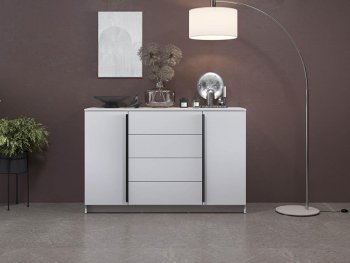 Комод 67.11 Брандо ЛДСП New белый (Олмеко) в Асбесте - asbest.mebel-e96.ru