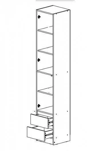 Пенал 400 мм закрытый Челси Color (Миф) в Асбесте - asbest.mebel-e96.ru