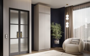 Шкаф 800 мм Челси двустворчатый с антресолью Кашемир (Миф) в Асбесте - asbest.mebel-e96.ru