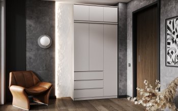 Шкаф 1200 мм Челси с антресолью Кашемир (Миф) в Асбесте - asbest.mebel-e96.ru