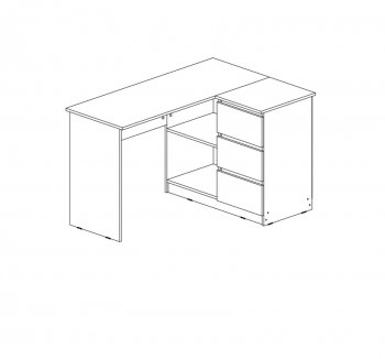 Письменный стол угловой + Стеллаж Челси кашемир (Миф) в Асбесте - asbest.mebel-e96.ru