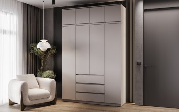 Шкаф 1600 мм Челси с антресолью Кашемир (Миф) в Асбесте - asbest.mebel-e96.ru