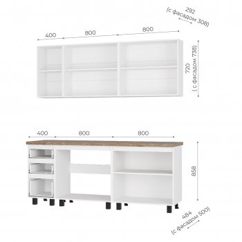 Кухонный гарнитур Честер 2000 мм кашемир (БТС) в Асбесте - asbest.mebel-e96.ru