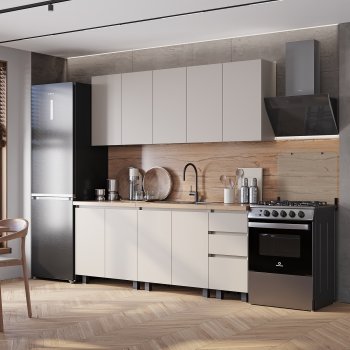 Кухонный гарнитур Честер 2000 мм кашемир (БТС) в Асбесте - asbest.mebel-e96.ru
