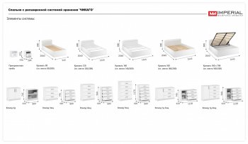 Спальный гарнитур Чикаго модульный, белый (Имп) в Асбесте - asbest.mebel-e96.ru