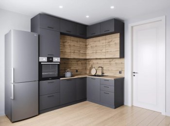 Кухонный гарнитур угловой Дели 2200*1700 мм (Санвут) в Асбесте - asbest.mebel-e96.ru