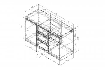 Комод 3ящ.2дв. Дельта Next 25.04 ЯШ/белый (ФМ) в Асбесте - asbest.mebel-e96.ru