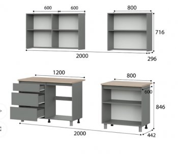 Кухонный гарнитур Денвер 2000 мм белый (СВ) в Асбесте - asbest.mebel-e96.ru