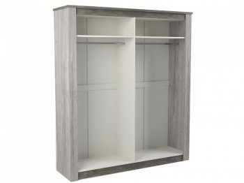 Шкаф 1900 мм 4-х дверный Денвер Риббек серый (СБК) в Асбесте - asbest.mebel-e96.ru