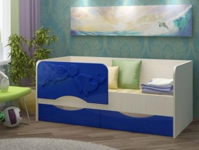 Детская кровать Дельфин-2 МДФ, тёмно-синий, 80х160 в Асбесте - asbest.mebel-e96.ru