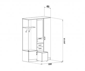 Прихожая Дуся 1.3 УНИ (ДСВ) в Асбесте - asbest.mebel-e96.ru