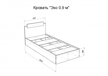 Кровать односпальная Эко 900 белый (Эра) в Асбесте - asbest.mebel-e96.ru