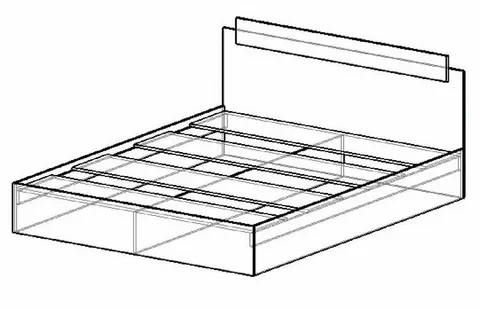 Кровать двуспальная Эко 1600 вотан/белый (Эра) в Асбесте - asbest.mebel-e96.ru