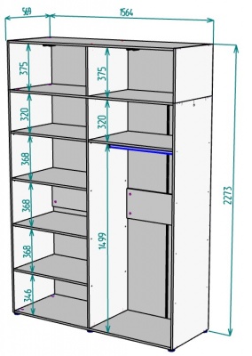 Шкаф 1564 мм Erik H318 + Антресоль HA4 (Белый) в Асбесте - asbest.mebel-e96.ru