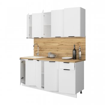КУхонный гарнитур Эстетик 1800 мм белый (Сурская) в Асбесте - asbest.mebel-e96.ru