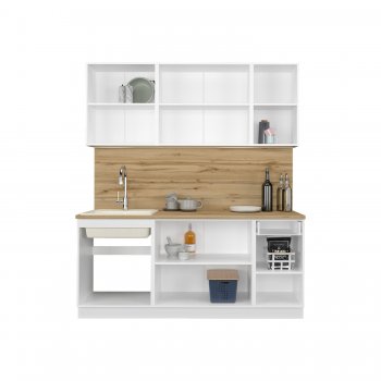 КУхонный гарнитур Эстетик 1800 мм белый (Сурская) в Асбесте - asbest.mebel-e96.ru