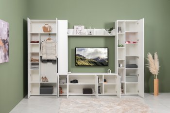 Стенка Эйр модульная, белый (Моби) в Асбесте - asbest.mebel-e96.ru