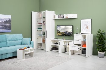 Стенка Эйр модульная, белый (Моби) в Асбесте - asbest.mebel-e96.ru