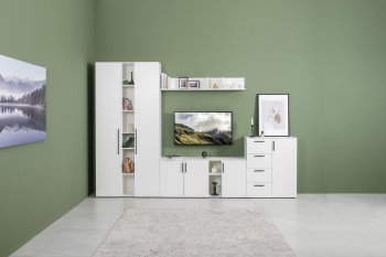 Стенка Эйр комп 1, белый (Моби) в Асбесте - asbest.mebel-e96.ru