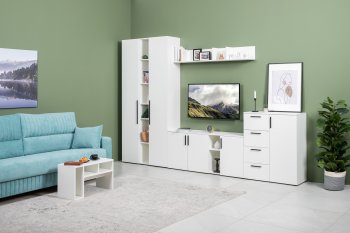 Стенка Эйр модульная, белый (Моби) в Асбесте - asbest.mebel-e96.ru