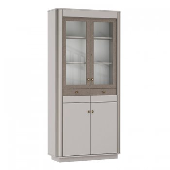 Шкаф витрина 34.05 Фантазия кашемир (Олмеко) в Асбесте - asbest.mebel-e96.ru | фото