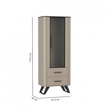 Шкаф витрина 76.02 Фиделия (Олмеко) в Асбесте - asbest.mebel-e96.ru