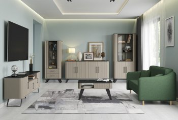Стенка Фиделия, модульная (Олмеко) в Асбесте - asbest.mebel-e96.ru