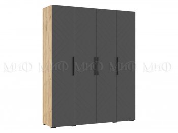 Спальный гарнитур Флэш крафт/графит, модульный (Миф) в Асбесте - asbest.mebel-e96.ru