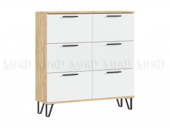 Обувница Флэш крафт/белый (Миф) в Асбесте - asbest.mebel-e96.ru