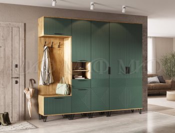 Прихожая Флэш модульная, крафт/грин(Миф) в Асбесте - asbest.mebel-e96.ru