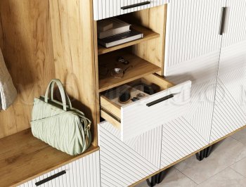 Прихожая Флэш модульная, крафт/белый (Миф) в Асбесте - asbest.mebel-e96.ru