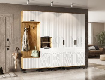 Прихожая Флэш модульная, крафт/белый (Миф) в Асбесте - asbest.mebel-e96.ru