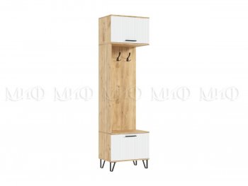 Прихожая Флэш (шкаф с вешалками) крафт/белый (Миф) в Асбесте - asbest.mebel-e96.ru