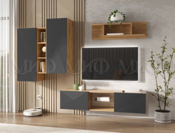 Стенка Флэш крафт/графит (Миф) в Асбесте - asbest.mebel-e96.ru