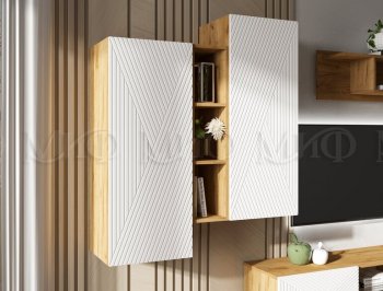 Стенка Флэш крафт/белый (Миф) в Асбесте - asbest.mebel-e96.ru