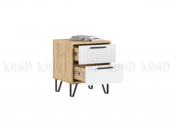 Тумба прикроватная Флэш крафт/белый, 2 шт (Миф) в Асбесте - asbest.mebel-e96.ru