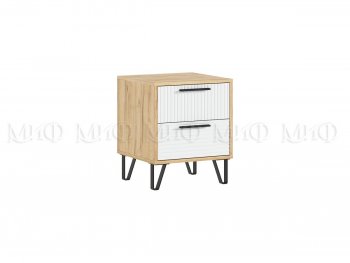 Тумба прикроватная Флэш крафт/белый, 2 шт (Миф) в Асбесте - asbest.mebel-e96.ru
