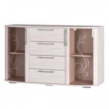 Комод Флорида ясень белый (БТС) в Асбесте - asbest.mebel-e96.ru