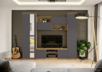 Стенка Герда крафт/графит (ИЦ) в Асбесте - asbest.mebel-e96.ru