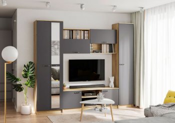 Стенка Герда крафт/графит (ИЦ) в Асбесте - asbest.mebel-e96.ru