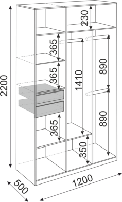 Шкаф 1200 мм 3-х створчатый Глэдис (Модуль 23) (Риннер) в Асбесте - asbest.mebel-e96.ru