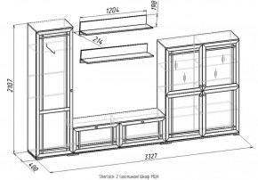 Гостиная Шерлок МЦН 2 дуб сонома в Асбесте - asbest.mebel-e96.ru