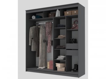 Шкаф-купе 2000 мм Гранд-1 ЛДСП, графит (Эра) в Асбесте - asbest.mebel-e96.ru