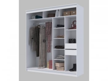 Шкаф-купе 2000 мм Гранд-1 ЛДСП, белый гладкий (Эра) в Асбесте - asbest.mebel-e96.ru