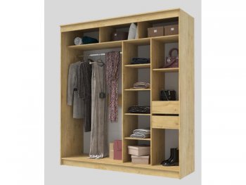 Шкаф-купе 2000 мм Гранд-1 ЛДСП/Зеркало, дуб вотан (Эра) в Асбесте - asbest.mebel-e96.ru