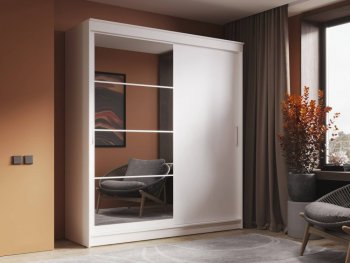 Шкаф-купе 2000 мм Гранд-1 ЛДСП/Зеркало, Белый (Эра) в Асбесте - asbest.mebel-e96.ru