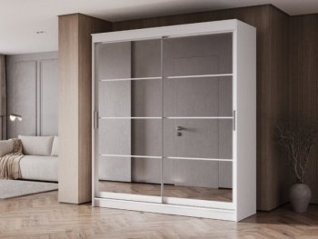 Шкаф-купе 2000 мм Гранд-1 зеркало/зеркало, белый (Эра) в Асбесте - asbest.mebel-e96.ru